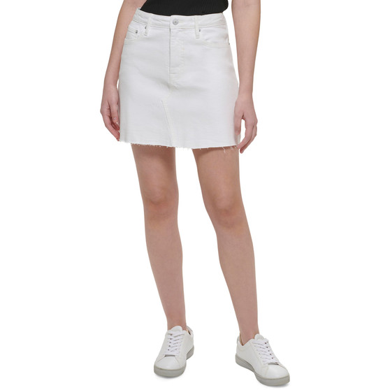 Women's Raw-Hem Denim Mini Skirt