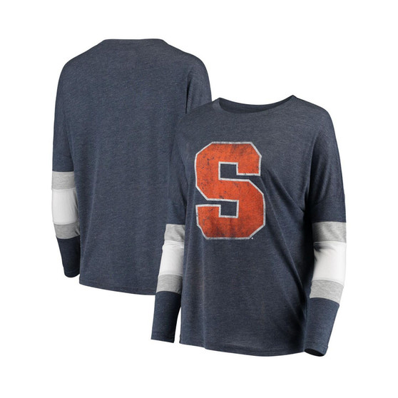 Women's Navy Syracuse Orange Swell Stripe Long Sleeve T-shirt