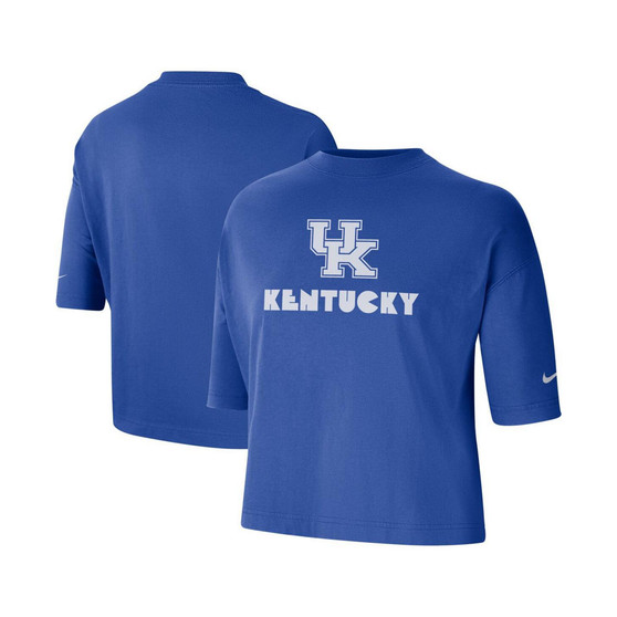 Women's Royal Kentucky Wildcats Crop Performance T-shirt