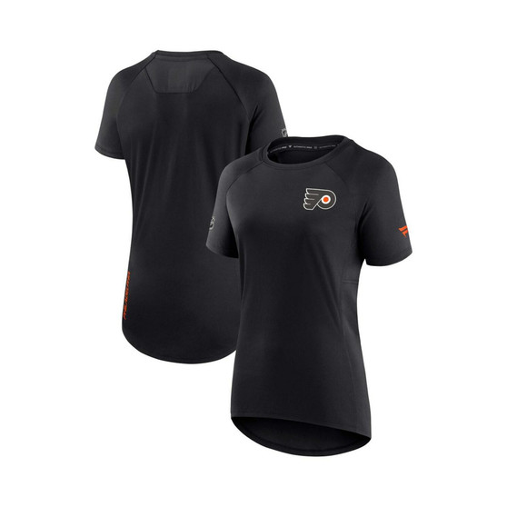Women's Branded Black Philadelphia Flyers Authentic Pro Rink Raglan Tech T-shirt