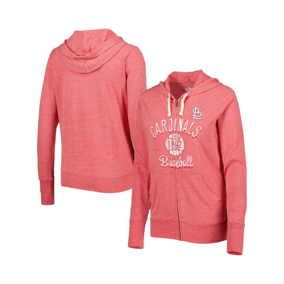 Women's Red St. Louis Cardinals Training Camp Tri-Blend Full-Zip Hoodie