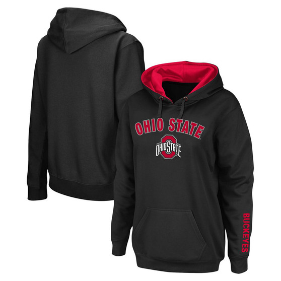 Women's Black Ohio State Buckeyes Arch Logo 1 Pullover Hoodie