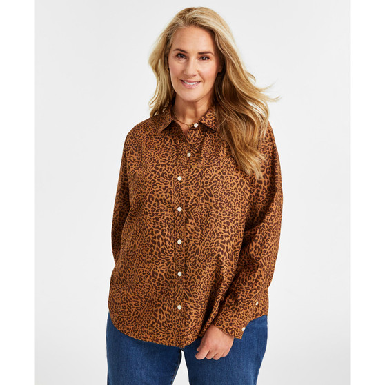 Plus Size Perfect Printed Shirt, Created for Macy's