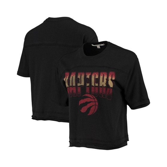 Women's Black Toronto Raptors Gradient Crop Top