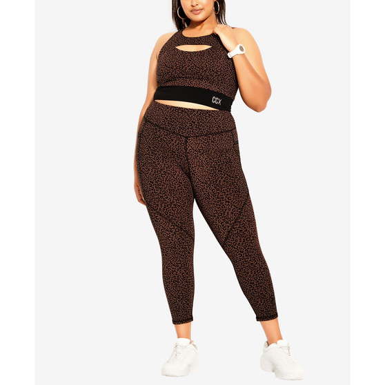 Trendy Plus Size Mini Cheetah Crop Top