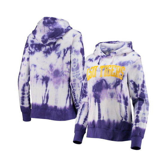 Women's Purple LSU Tigers Campus Tie-Dye Pullover Hoodie