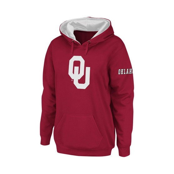 Women's Crimson Oklahoma Sooners Big Logo Pullover Hoodie