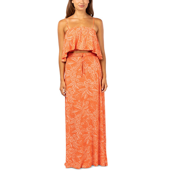 Juniors' Rio Belted Printed Jersey Maxi Skirt