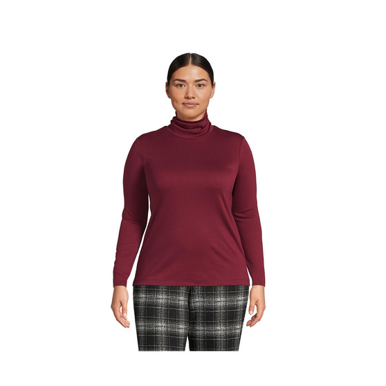 Women's Plus Size Supima Cotton Long Sleeve Turtleneck
