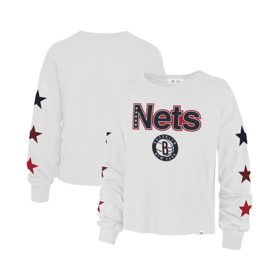 Women's White Brooklyn Nets 2021/22 City Edition Call Up Parkway Long Sleeve T-shirt