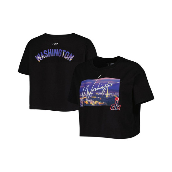 Women's Black Washington Wizards Cityscape Crop Boxy T-shirt