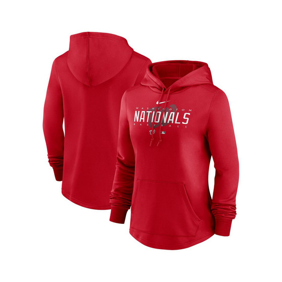 Women's Red Washington Nationals Authentic Collection Pregame Performance Pullover Hoodie