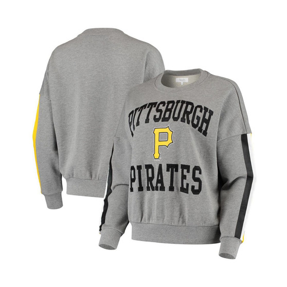 Women's Heather Gray Pittsburgh Pirates Slouchy Freshman Sweatshirt