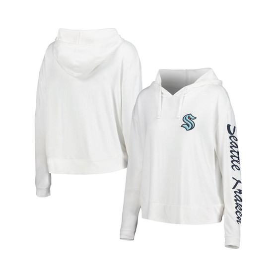Women's Cream Seattle Kraken Accord Hacci Long Sleeve Hoodie T-shirt
