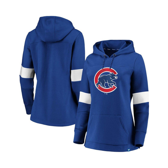 Women's Royal Chicago Cubs Iconic Colorblock Pullover Hoodie
