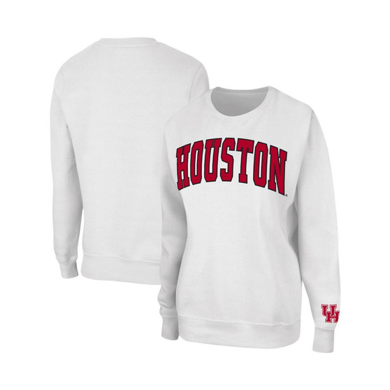 Women's White Houston Cougars Campanile Pullover Sweatshirt