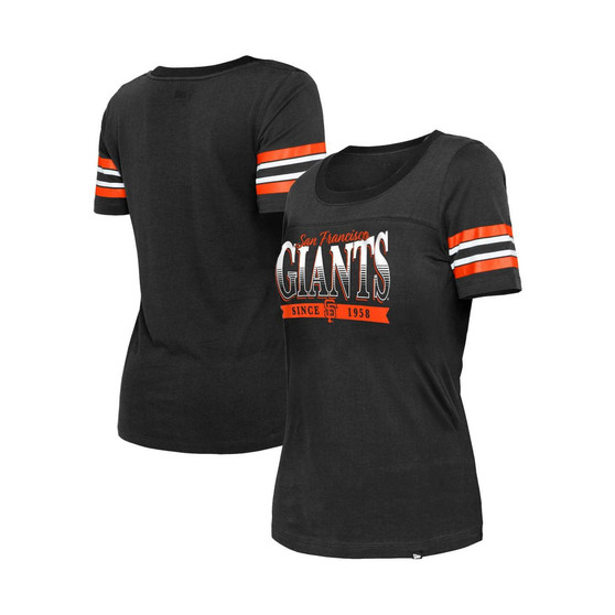 Women's Black San Francisco Giants Team Stripe T-shirt