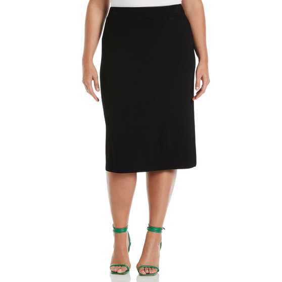 Plus Size Mixed Rib Sweater Skirt