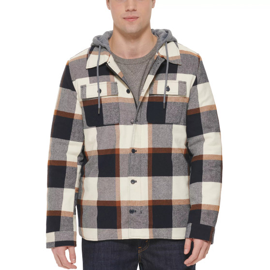Men's Faux Sherpa Lined Flannel Shirt Jacket
