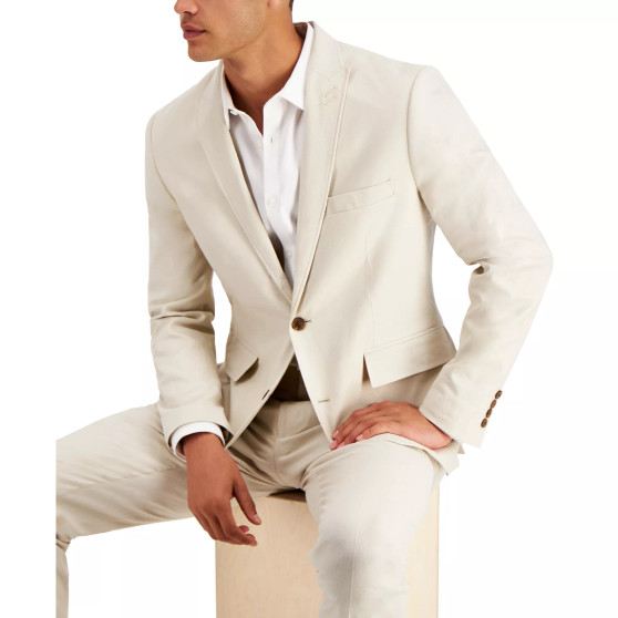 Men's Slim-Fit Stretch Linen Blend Suit Jacket, Created for Macy's