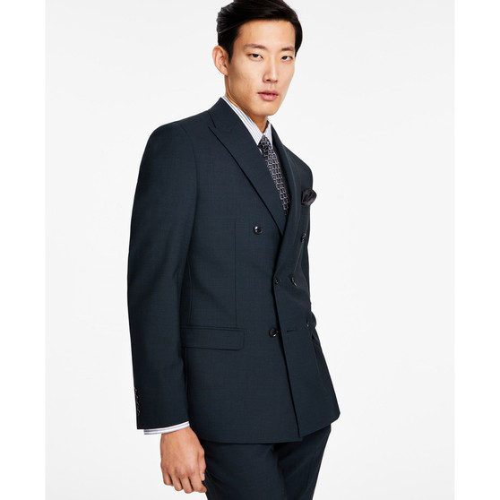 Men's Slim-Fit Emerald Green Solid Double-Breasted Suit Separate Jacket, Created for Macy's