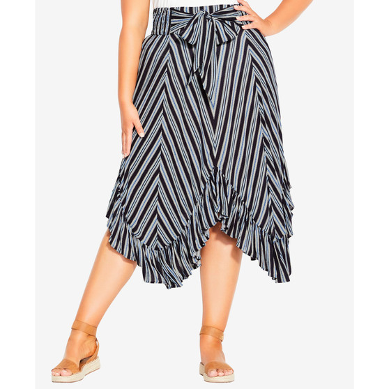 Trendy Plus Size Bold Stripe Skirt
