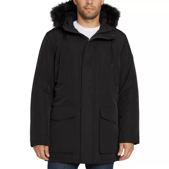Men's Utility Parka with Faux-Fur Trimmed Hood