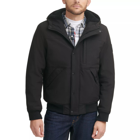 Men's Soft Shell Sherpa Lined Hooded Jacket