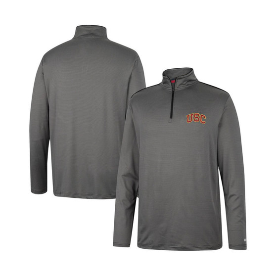 Men's Charcoal USC Trojans Logo Quarter-Zip Windshirt