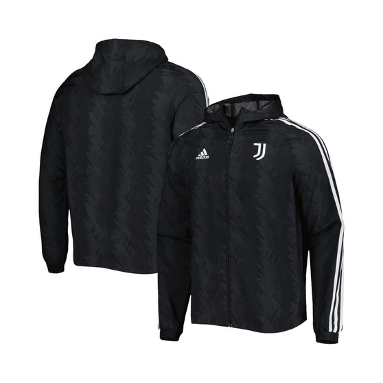 Men's Charcoal Juventus DNA Raglan Full-Zip Hoodie Windbreaker Jacket