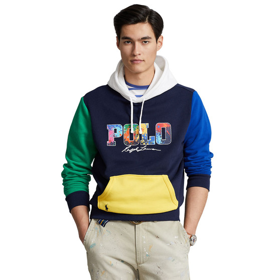 Men's Logo Color-Blocked Fleece Hoodie