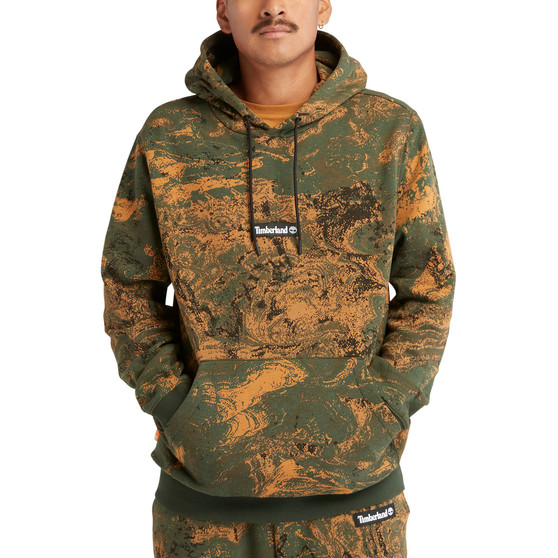 Men's Allover Printed Kangaroo Pocket Pullover Hoodie