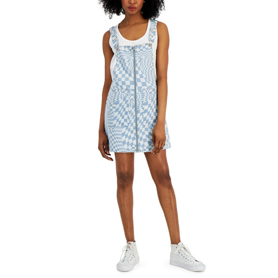 Juniors' Butterfly-Print Zip-Front Pinafore