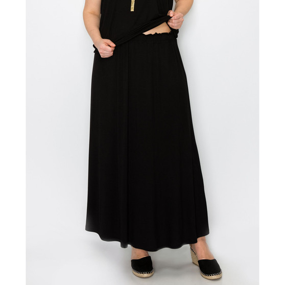Plus Size Elastic Waist Maxi Skirts