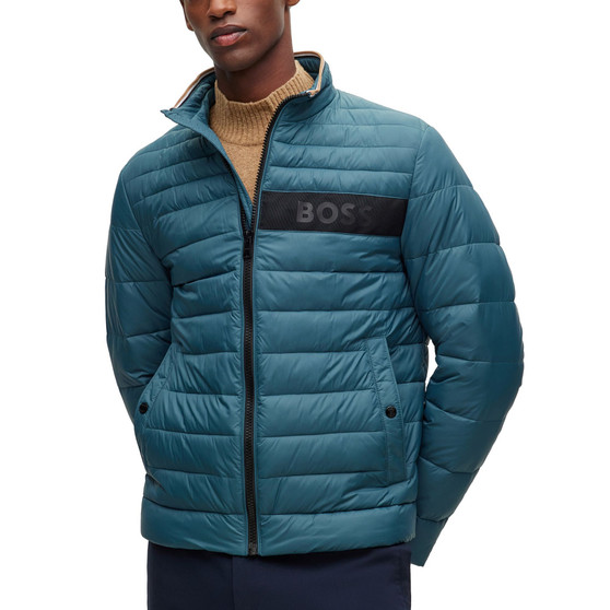Men's Water-Repellent 3D Logo Tape Padded Jacket