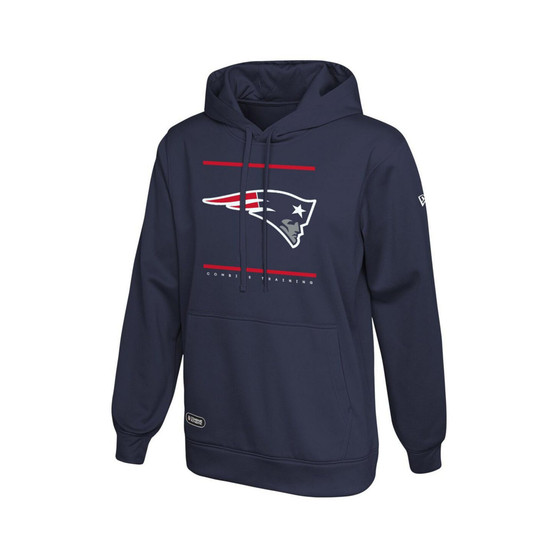 Men's Navy New England Patriots Combine Authentic Split Defense Pullover Hoodie