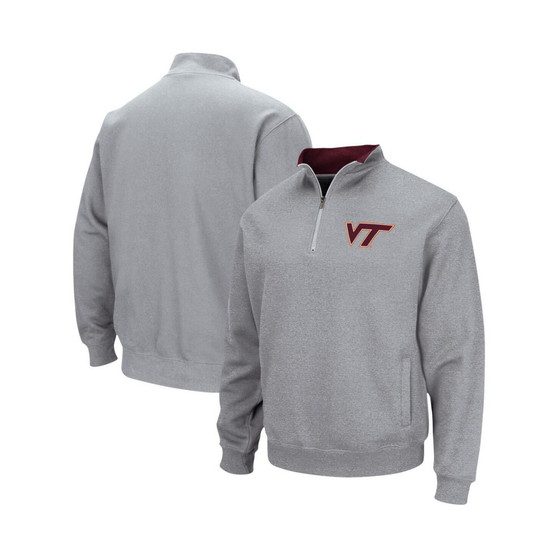 Men's Heathered Gray Virginia Tech Hokies Tortugas Team Logo Quarter-Zip Jacket