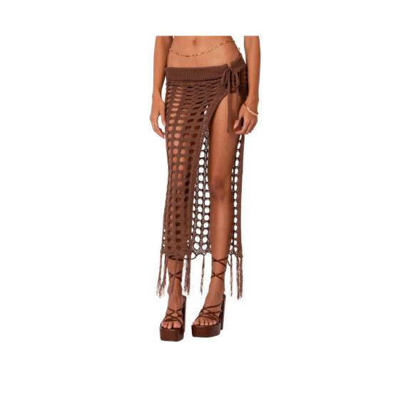 Women's Crochet Slit Maxi Skirt
