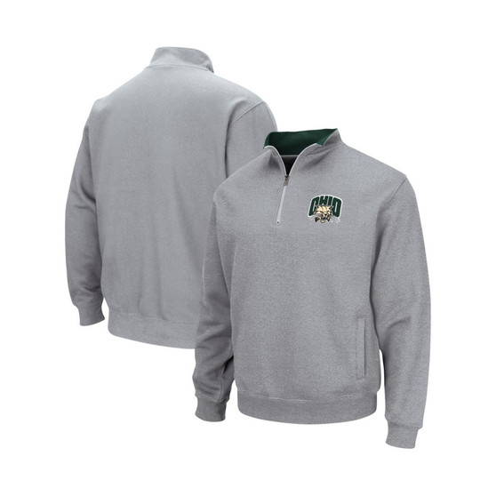 Men's Heathered Gray Ohio Bobcats Tortugas Team Logo Quarter-Zip Jacket