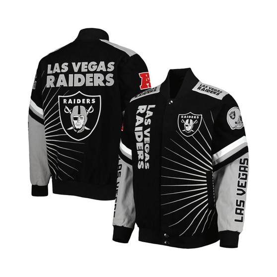 Men's Black Las Vegas Raiders Extreme Redzone Full-Snap Varsity Jacket