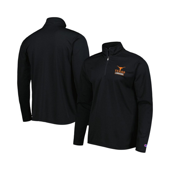 Men's Black Texas Longhorns Textured Quarter-Zip Jacket