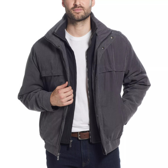 Men's Microfiber Poly Filled Bomber Jacket
