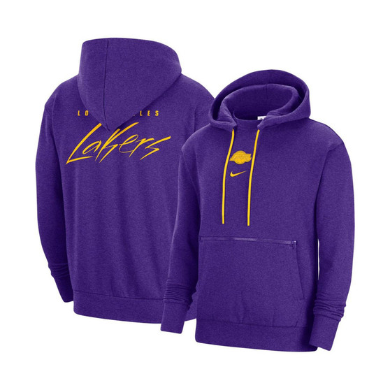 Men's Heather Purple Los Angeles Lakers Courtside Versus Flight Pullover Hoodie