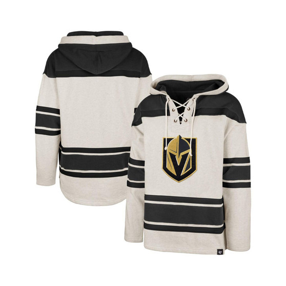 Men's Oatmeal Vegas Golden Knights Rockaway Lace-Up Pullover Hoodie
