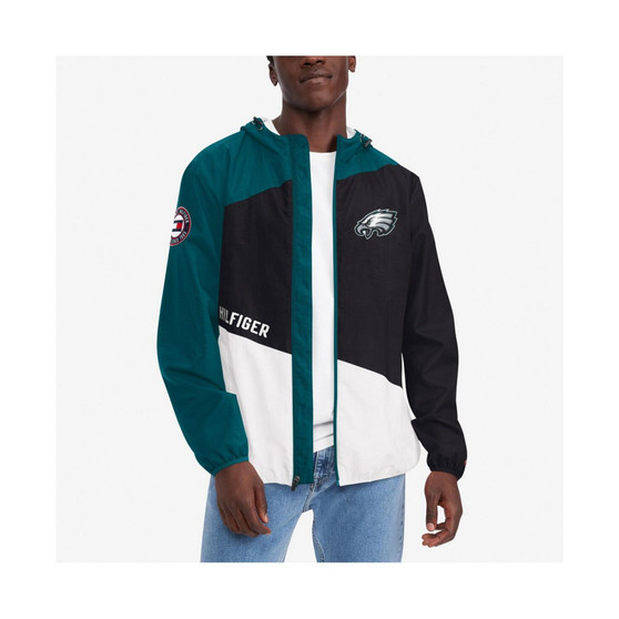 Men's Midnight Green, White Philadelphia Eagles Bill Full-Zip Jacket