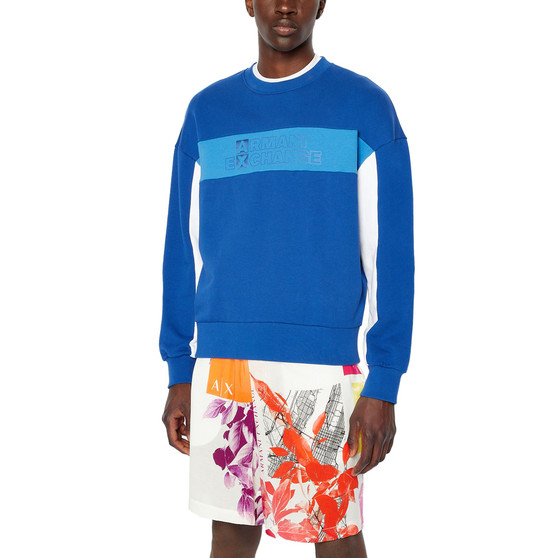 Men's Pieced Colorblocked Logo-Print Fleece Sweatshirt