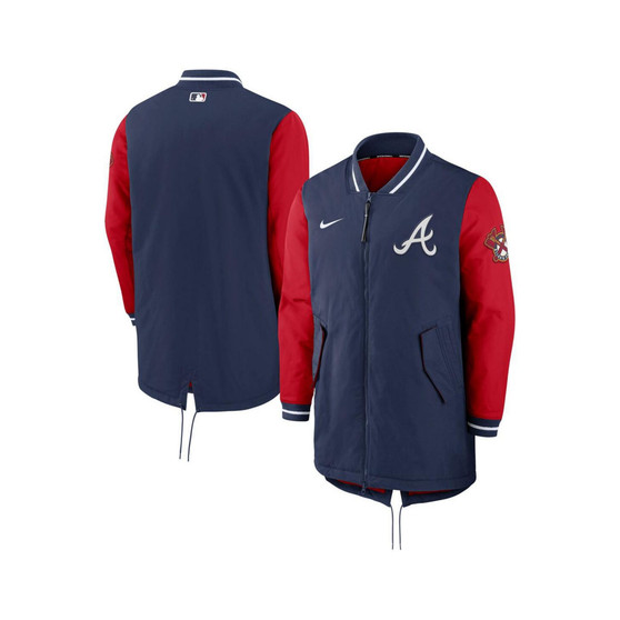 Men's Navy Atlanta Braves Dugout Performance Full-Zip Jacket