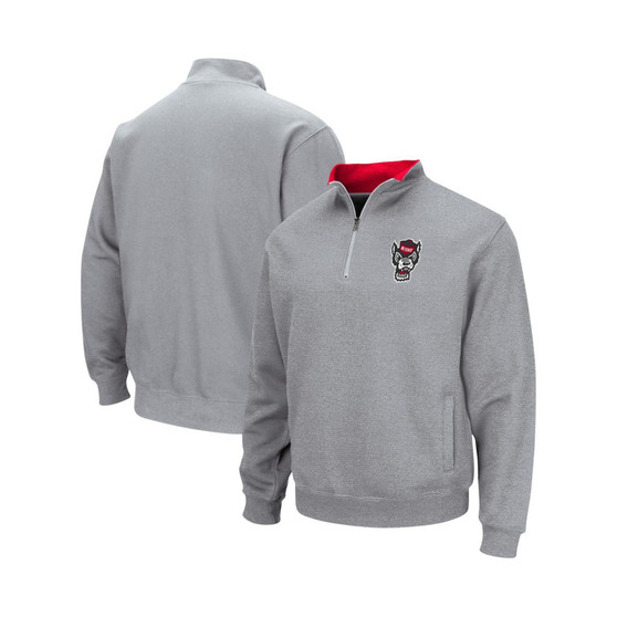 Men's Heathered Gray NC State Wolfpack Tortugas Team Logo Quarter-Zip Jacket