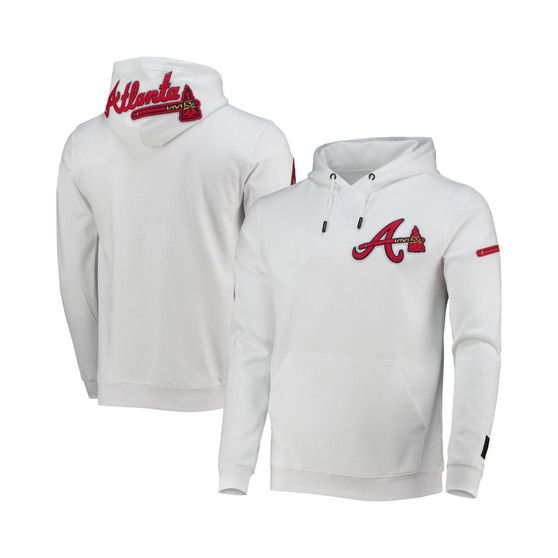 Men's White Atlanta Braves Logo Pullover Hoodie