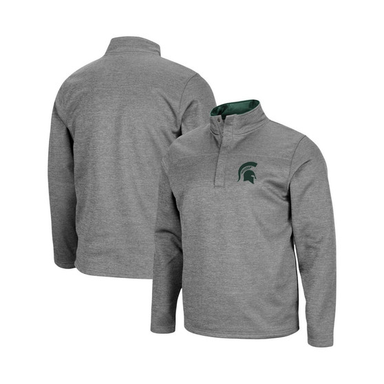 Men's Heathered Charcoal Michigan State Spartans Roman Pullover Jacket